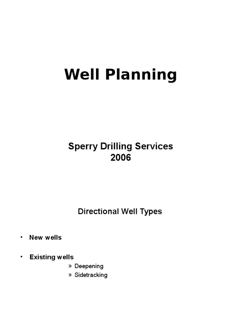 Well Planning | PDF | Casing (Borehole) | Bending
