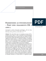 Parmenides As Psychologist - Part One: Fragments DK 1 and 2
