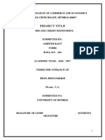 MIS and Credit Monitoring Project