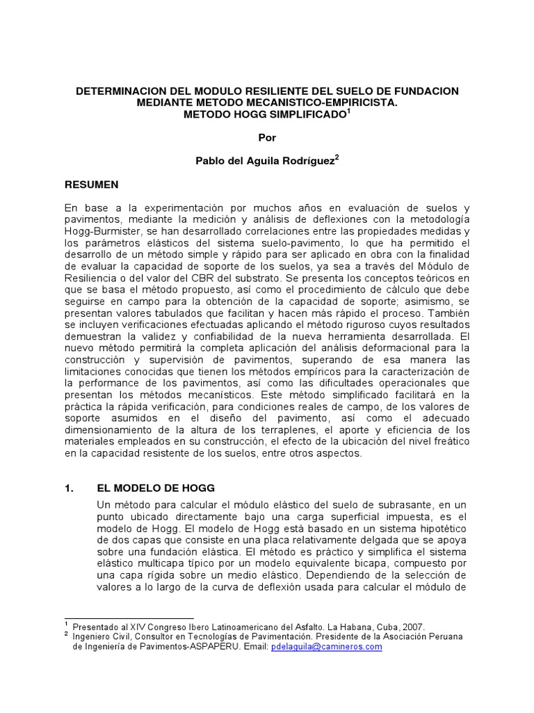 Metodo de Hhog para El Modulo de Resiliencia PDF | PDF | Rigidez ...