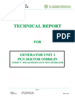 Generator RSO & Resistance Test Report