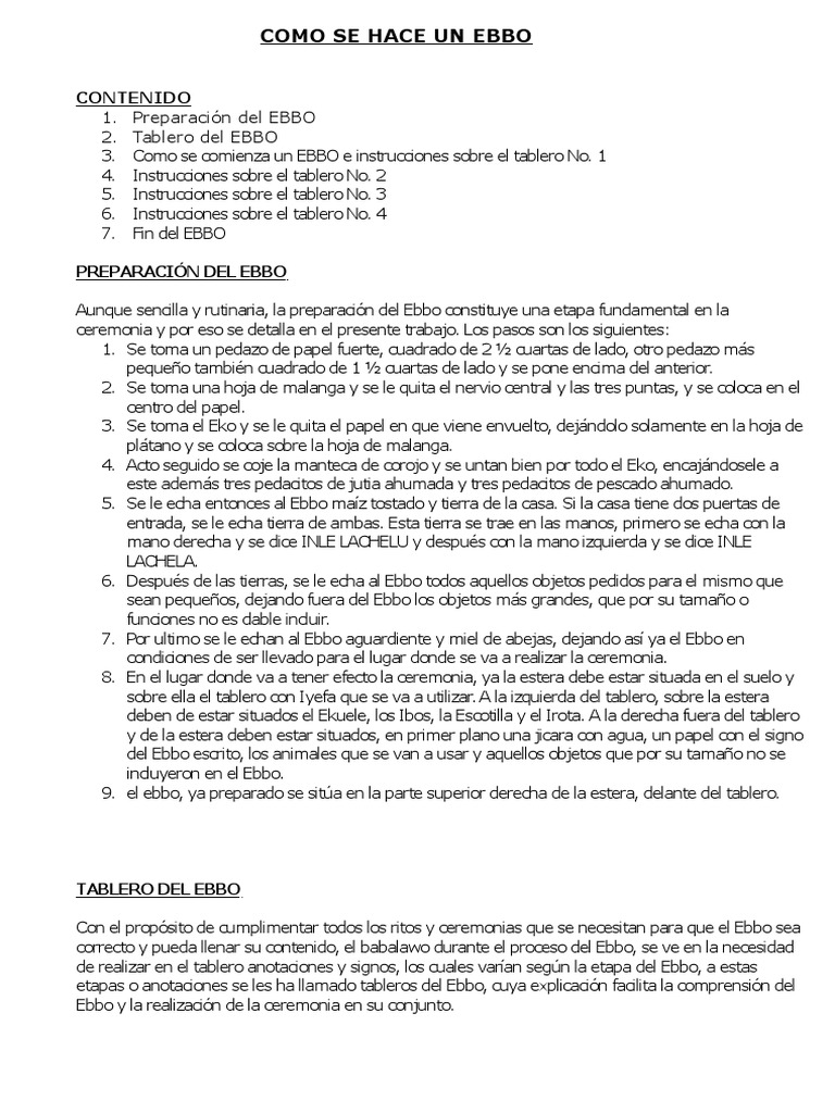 Guía para Hacer un Ebbo en Santería | PDF | Santeria | Religión y creencia
