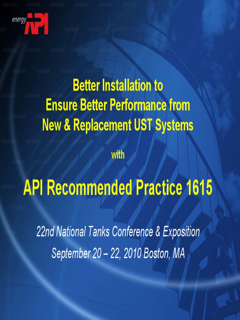 Conferencia API RP 1615 PDF | PDF | Standardization | Petroleum Industry