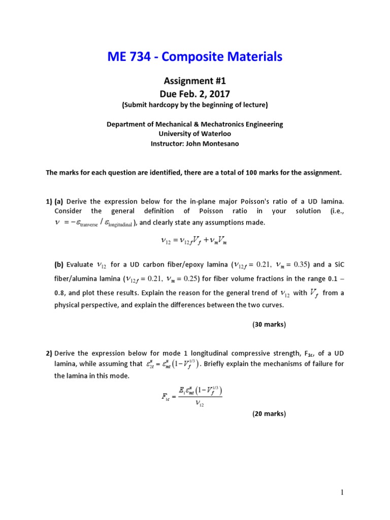 Composite Materials Assignment Overview | PDF