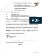 INFORME N°032 REQUERIMIENTO DE CONSULTORIA PARA ELABORACION DE EXPEDIENTE TECNICO