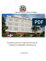 Normativa para La Formacion de Docente de Calidad en La Rep Dom Dic 19-2015