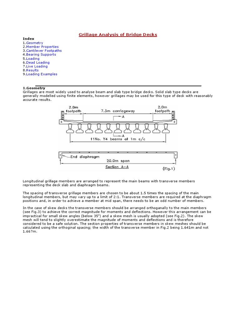 Grillage Analysis for Bridge Decks | PDF | Bending | Beam (Structure)