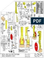 Vertical Single Oscillating Steam Engine General Arrangement & Parts