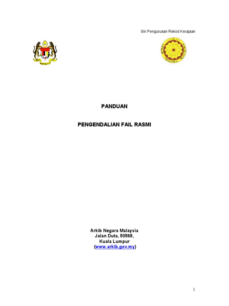 PanduanPengendalianFailRasmi PDF | PDF