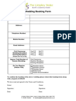 D Wedding Booking Form PDF