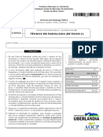 Aocp 2015 Fundasus Tecnico em Radiologia Raios X Prova PDF