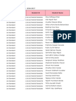 For Academic Year:-2016-2017 Standard Division Student ID Student Name