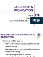 Leadership & Communication: Mhe4 Health Education/Promotion