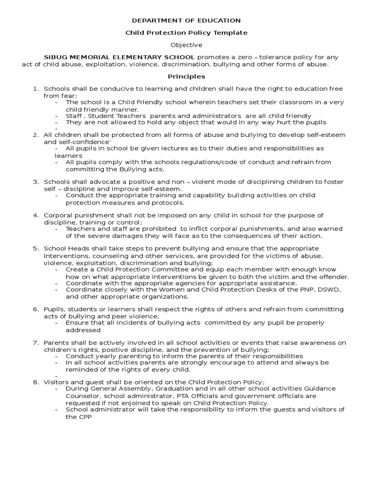 Child protection policy sample thesis image