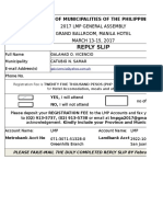 Reply Slip: League of Municipalities of The Philippines