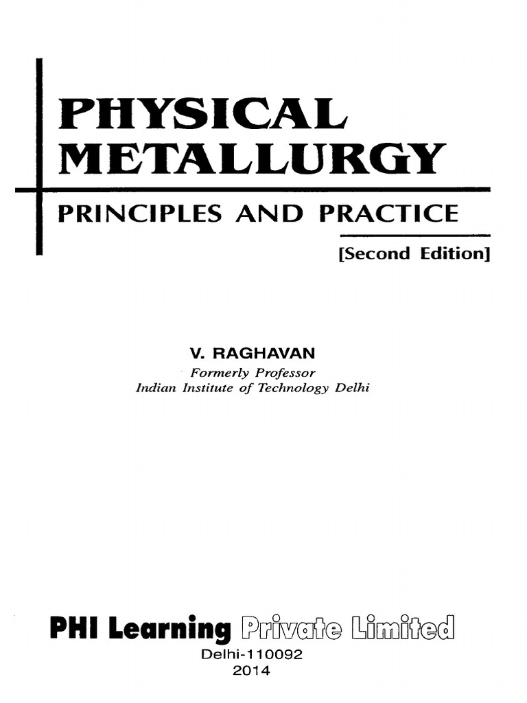 Physical Metallurgy Principles by V. Raghavan | PDF