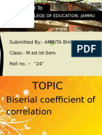 Biserial coefficient of correlation By