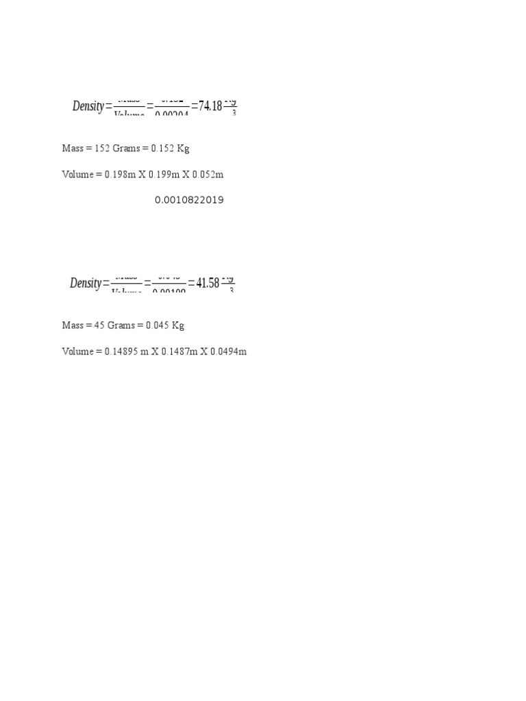 Mass 152 Grams 0.152 KG Volume 0.198m X 0.199m X 0.052m | PDF