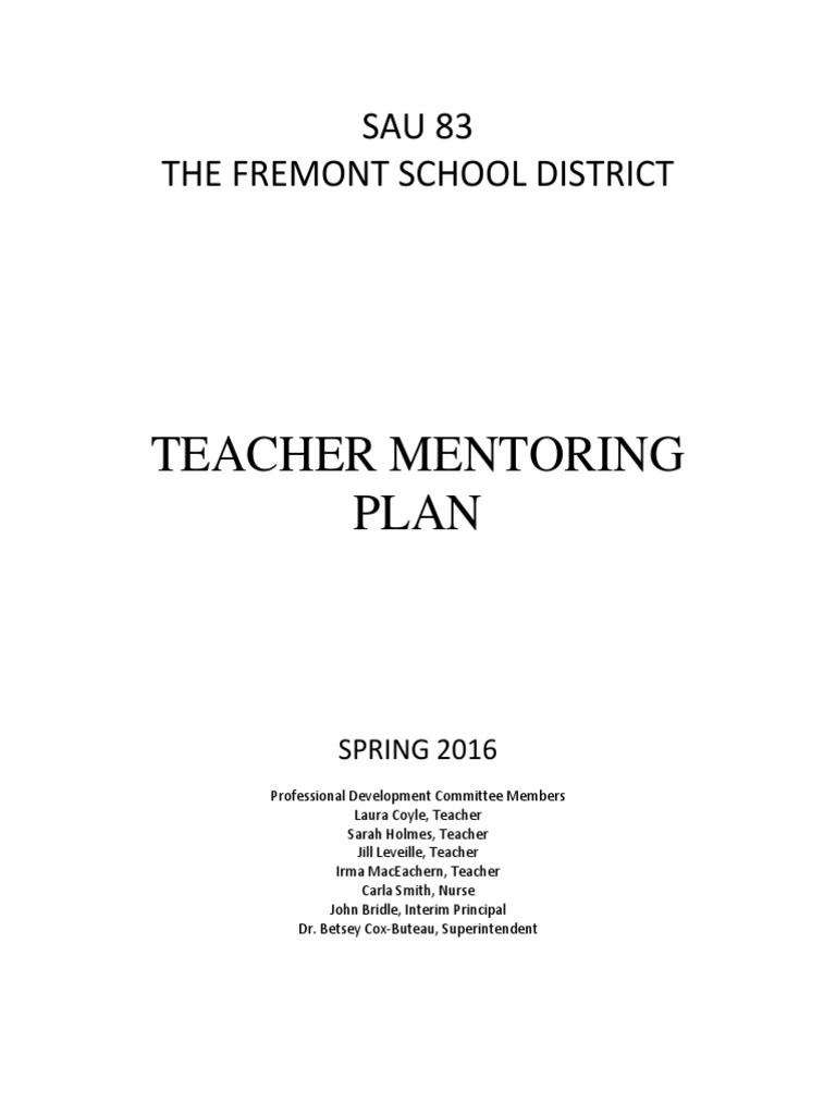 Teacher Mentoring Plan | PDF | Mentorship | Teachers