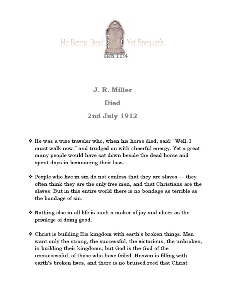 J. R. Miller - 2nd July 1912 | PDF | Nature | Jesus
