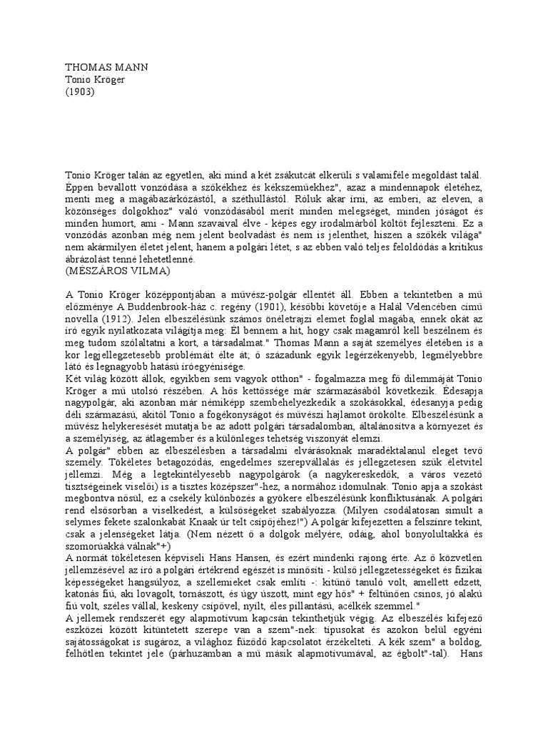 32 - Thomas Mann - Tonio Kröger | PDF