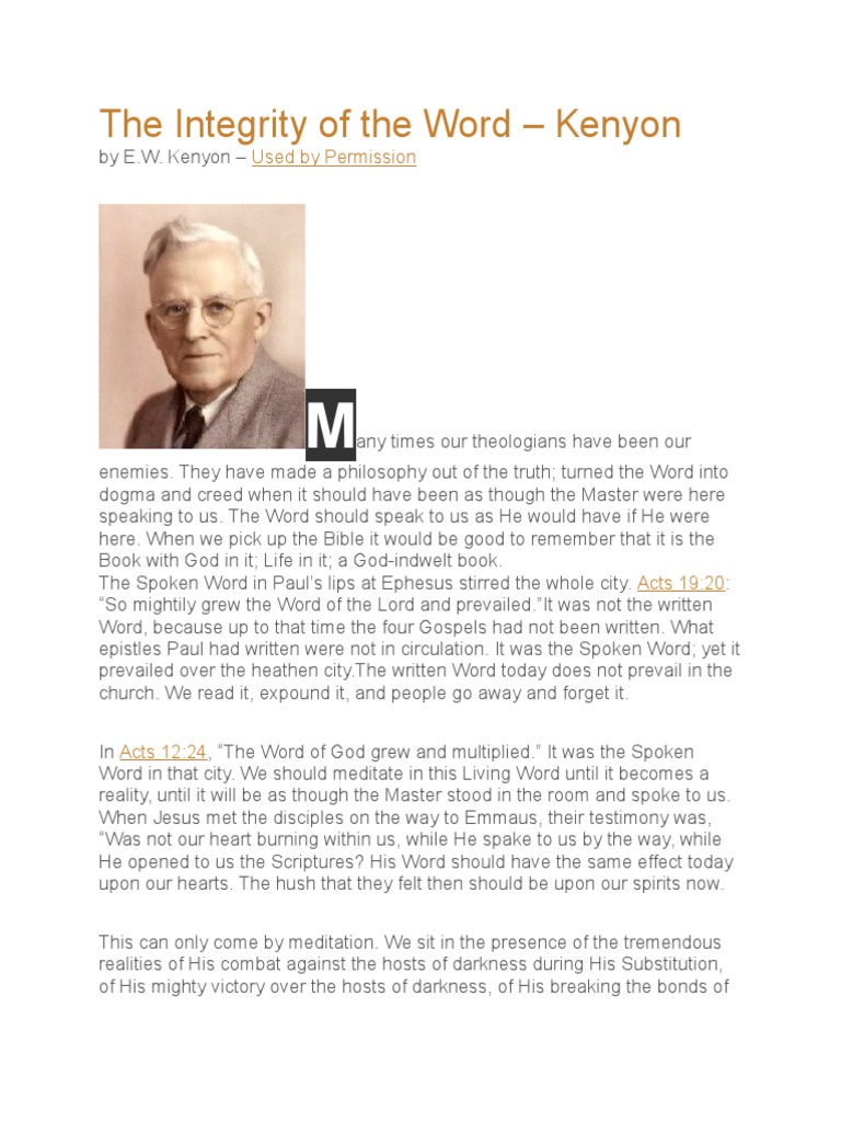 The Integrity Of The Word E W Kenyon PDF