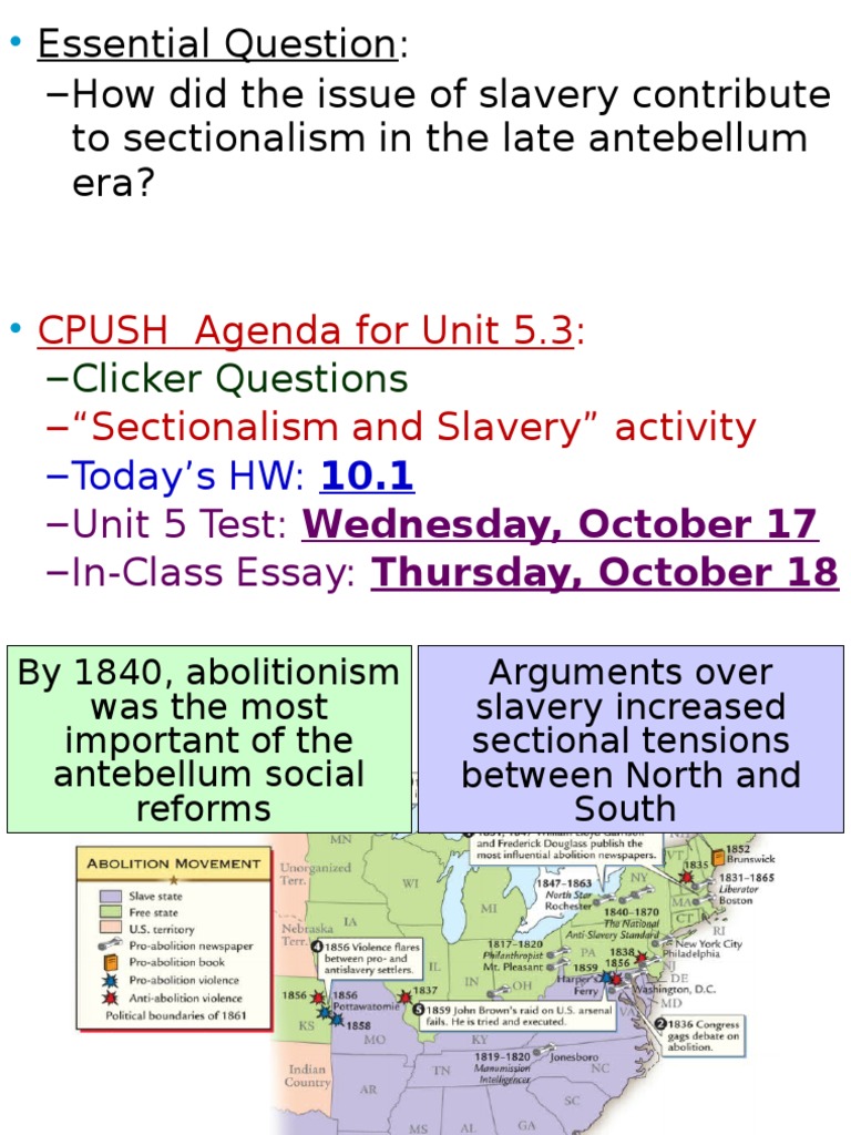 3 sectionalism slavery Abolitionism In The United States Slavery