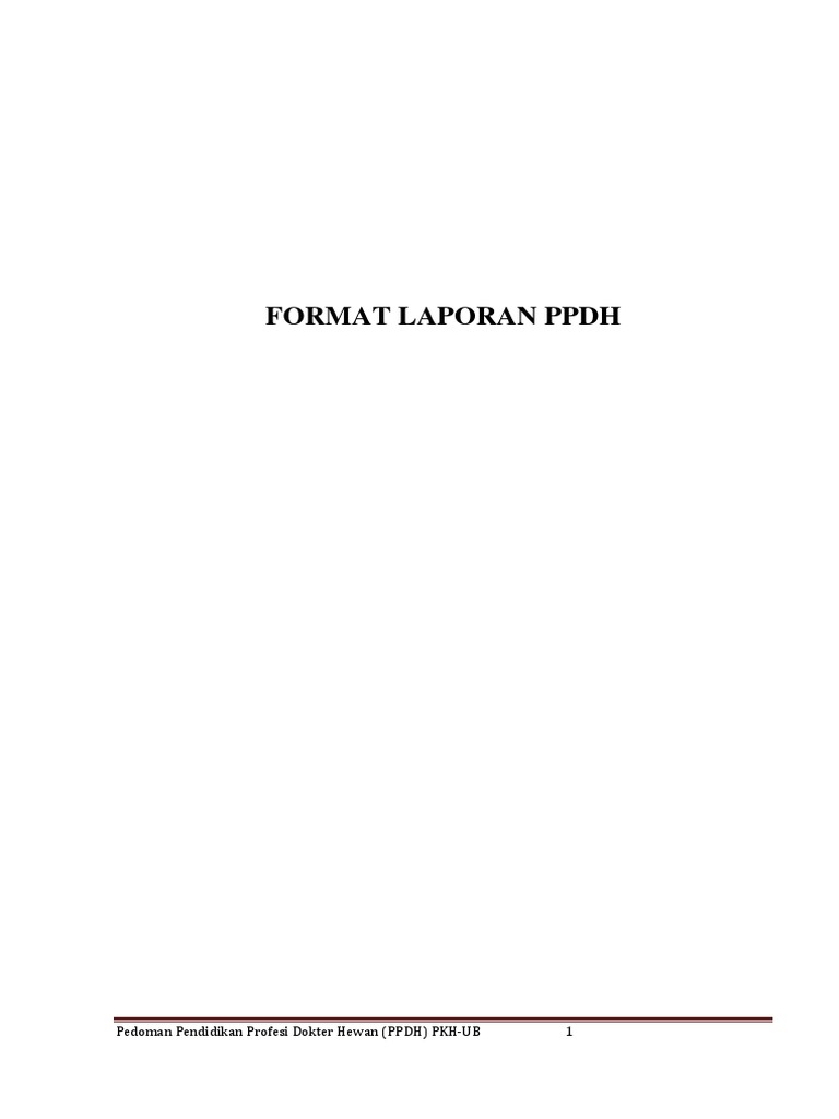 Format Laporan PPDH PDF | PDF