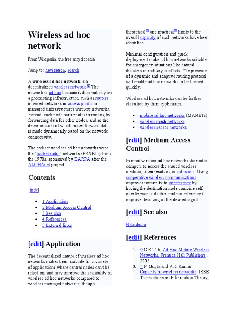 Wireless Ad Hoc Network | PDF | Wireless Networking | Wireless Ad Hoc ...