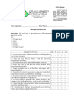 Manager's Questionnaire Adapted From Raybould (2013) & Employee's Questionnaire Adapted From Minnesota Satisfaction Questionnaire Short Form (1977)