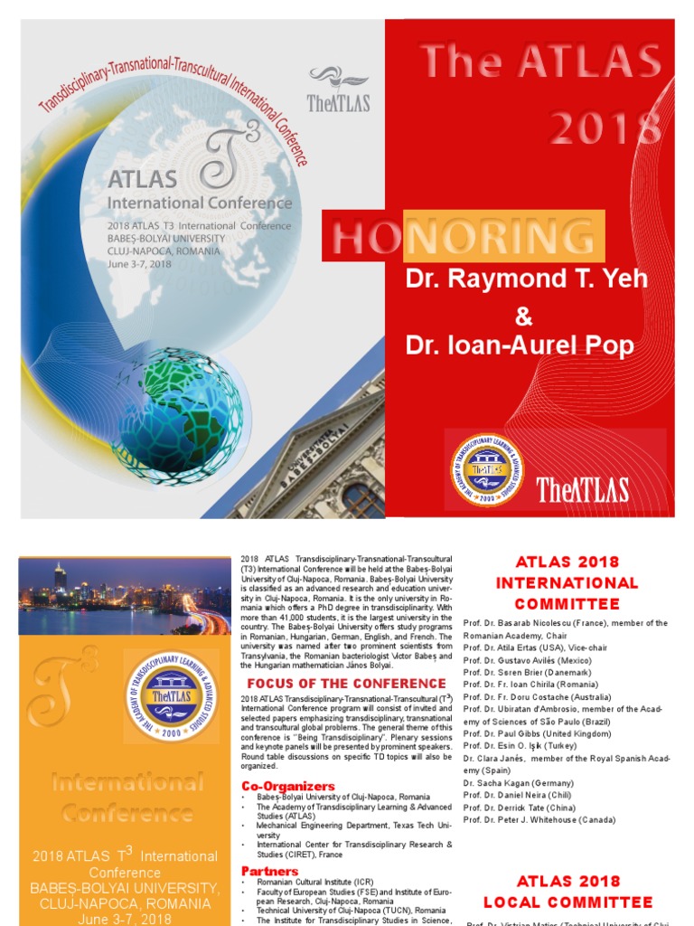 Call For Contributions 2018 ATLAS T3 International Conference Babeș