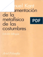Kant - Fundamentación de La Metafísica de Las Costumbres Ed. Ariel PDF