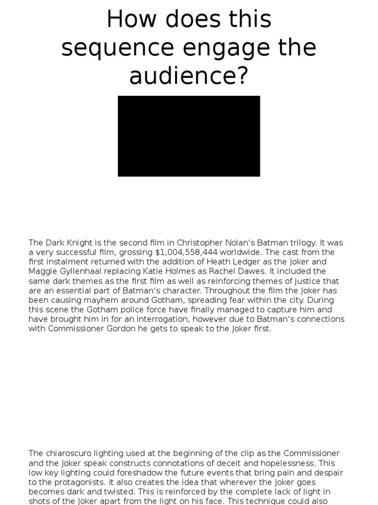 Dark Knight Interrogation Scene PDF Batman Leisure