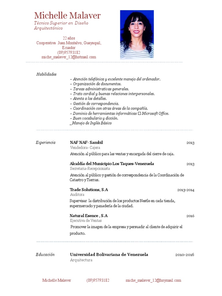 Modelo Curriculum para Secretaria | PDF