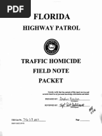 Florida Highway Patrol Field Note Packet for Tesla Autopilot Crash