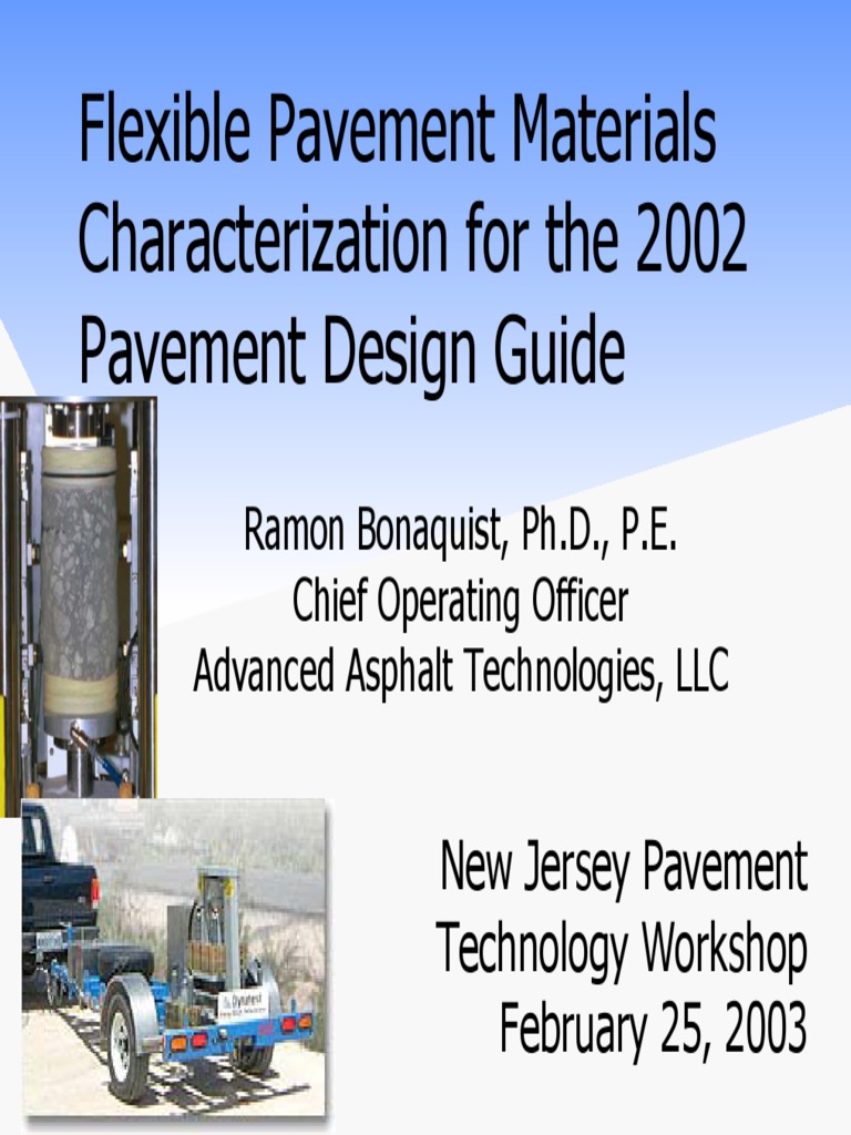 Flexible Pavement Materials Characterization Road Surface Strength