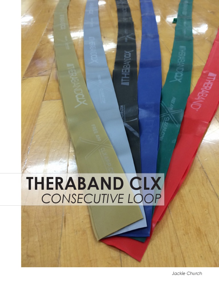 Thera-Band Non-Latex CLX Consecutive Resistance Band Loops, Individual 5 Foot Pre-Cut, 9 Loops, Gold, Max, Elite