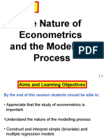 The Nature of Econometrics and The Modelling Process: Session 1