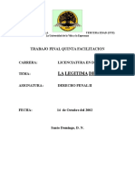 Analisis de Setencia de Legitima Defensa