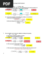 Limiting Reagents and Percentage Yield Worksheet Answers