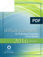 Licensure Requirements 2016 Edition