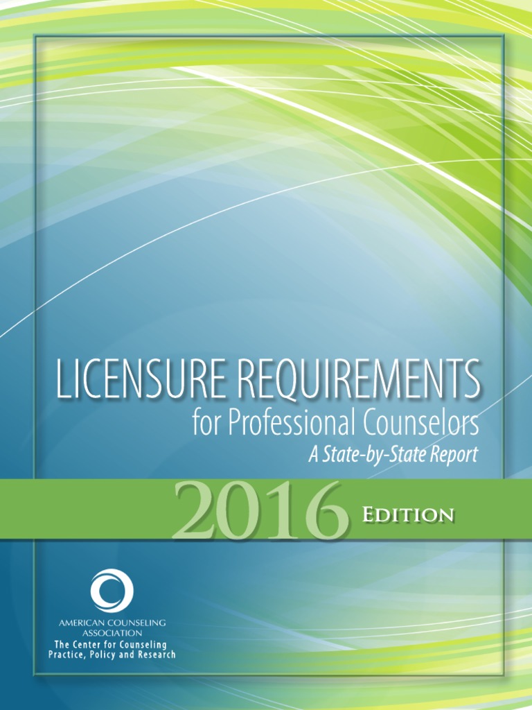 Licensure Requirements 2016 Edition PDF Licensure Rehabilitation