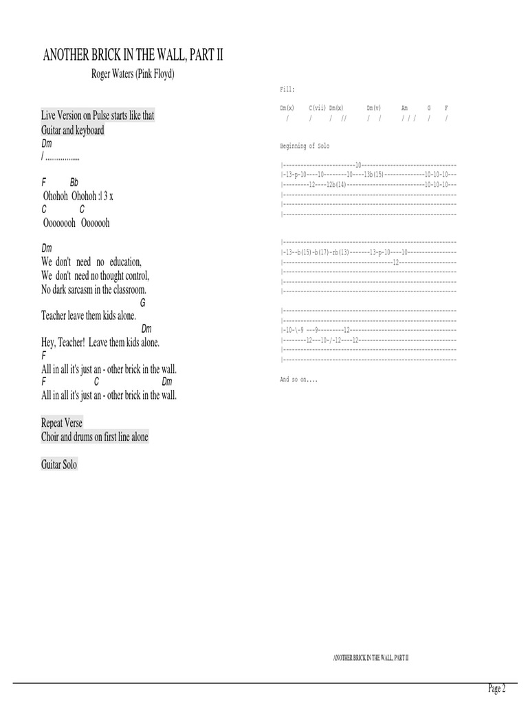 lyrics another brick in the wall pt 2 lrc pink floyd