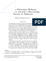 Higher Education Reform: Challenges Towards A Knowledge Society in Malaysia
