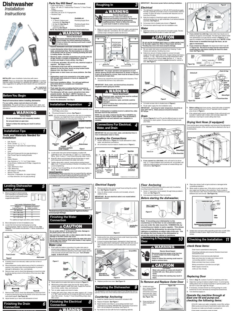 Dishwasher Installation Guide | PDF | Plumbing | Dishwasher