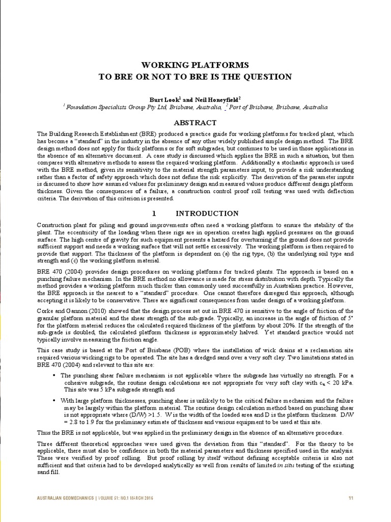 Evaluating BRE Method for Working Platforms | PDF | Sensitivity ...