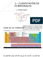 Unidad 1 Clasificación de Los Materiales