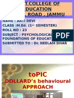 DOLLARD’s behavioural APPROACH by Arti devi M.Ed 1st Sem
