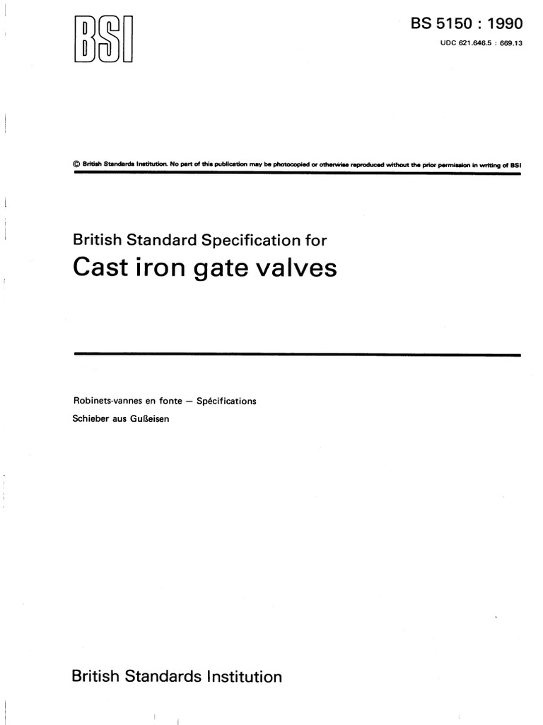 BS 5150 1990 | PDF | Valve | Cast Iron
