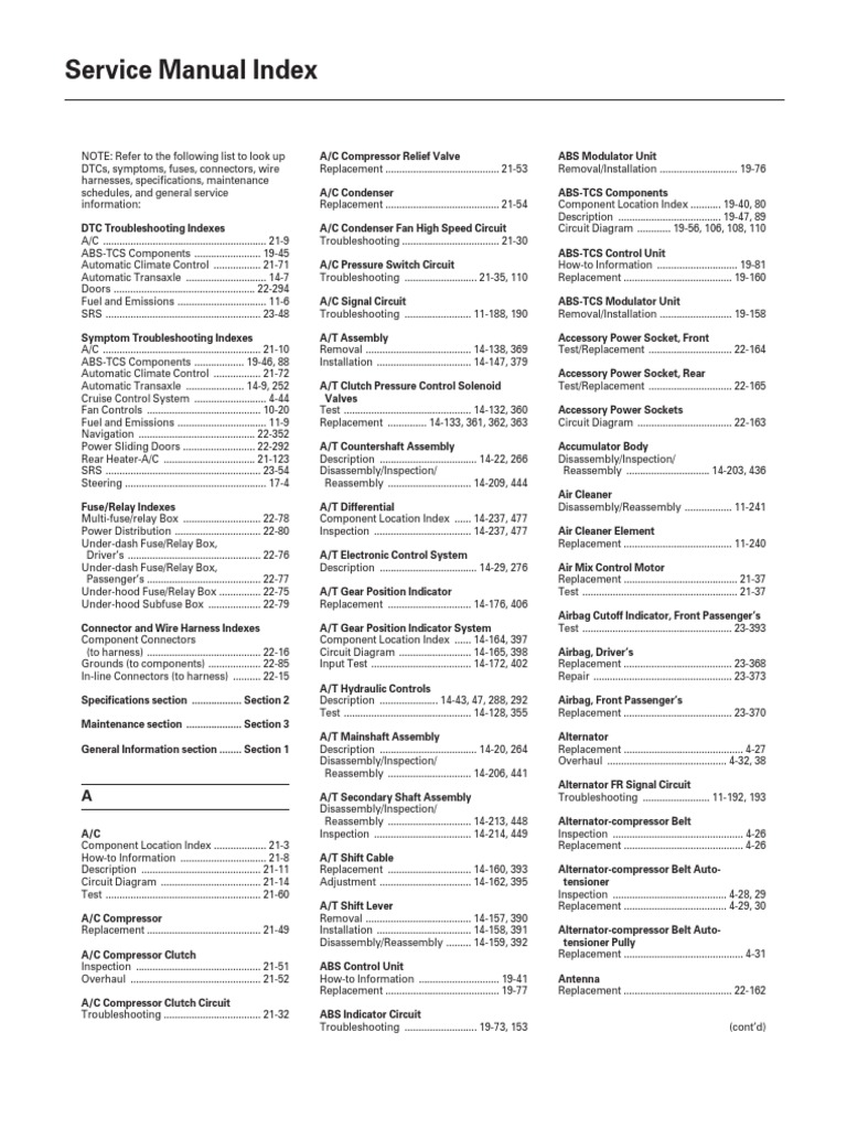 99 04 Honda Odyssey | PDF | Fuel Injection | Brake